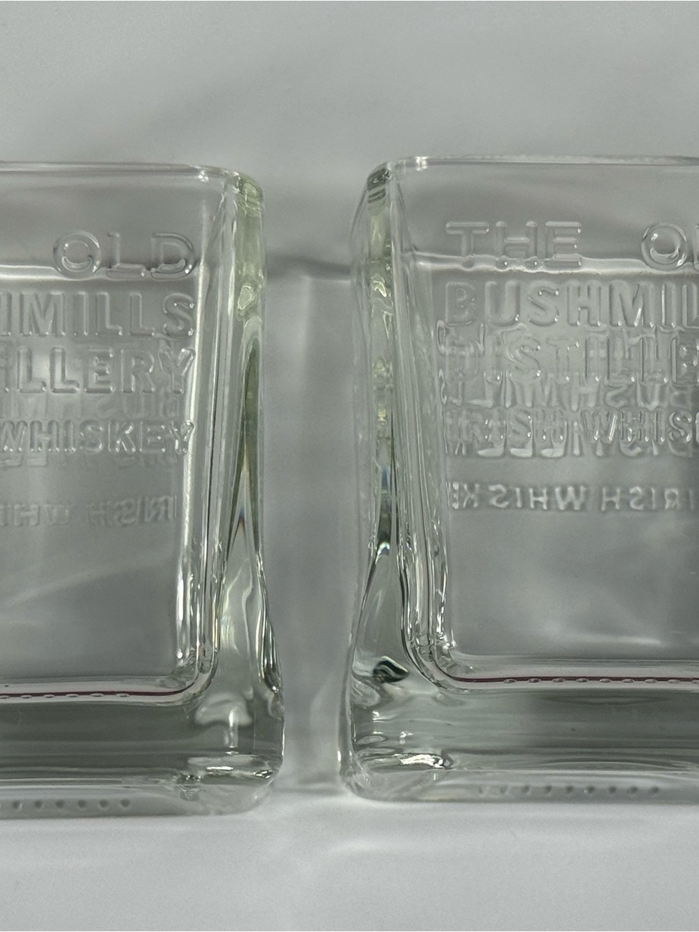 The Old Bushmills Distillery Irish Whiskey Cube Shaped 2" Shot Glasses-SET OF 2
